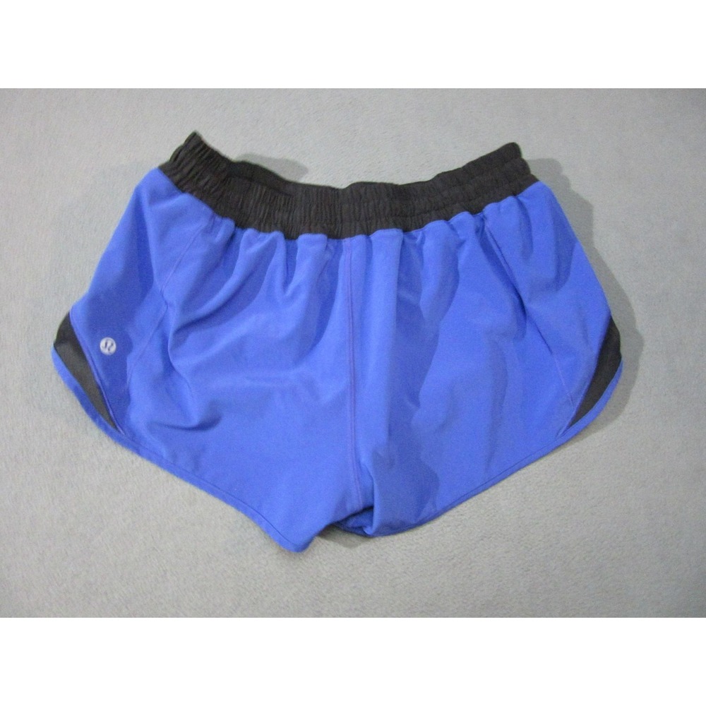 Lululemon Shorts Womens 10 Blue Lined Mesh Reflective Running Elastic Waist